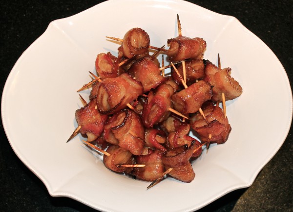 Bacon wrapped water chestnuts