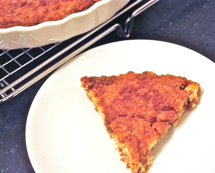 Slice of streusel coffee cake