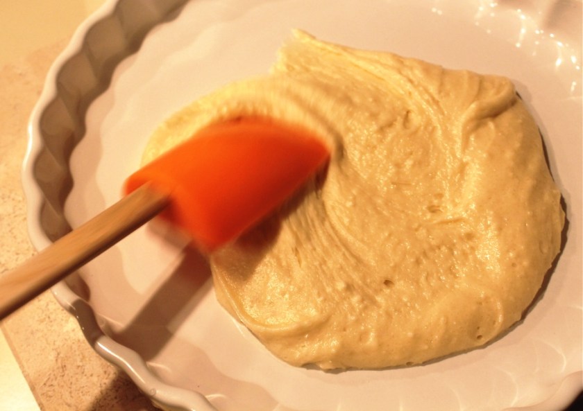 Streusel batter in dish