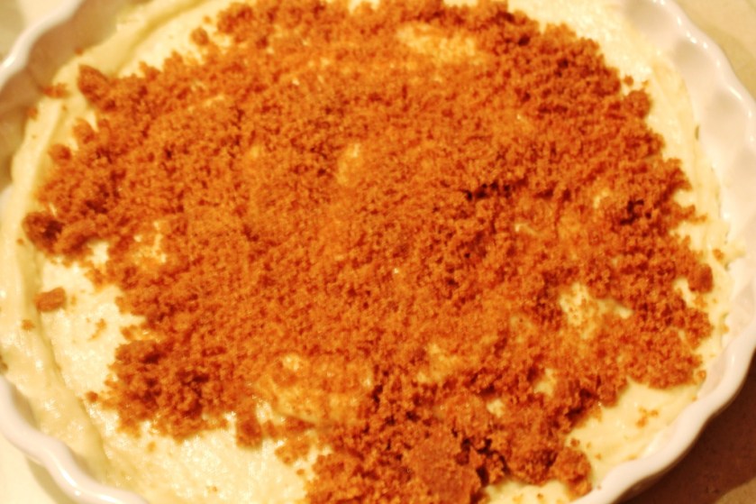 Streusel coffee cake - 1st layer of batter and streusel