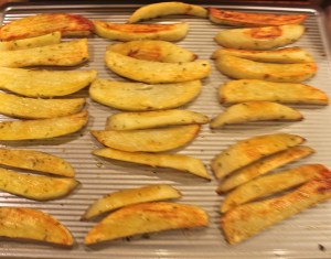 Potaotes half-way through cooking