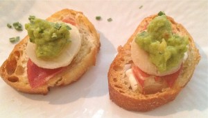 Prosciutto and Guac Crostini