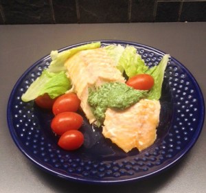 Today's leftover lunch: Baked Salmon w/Spinach Aioli
