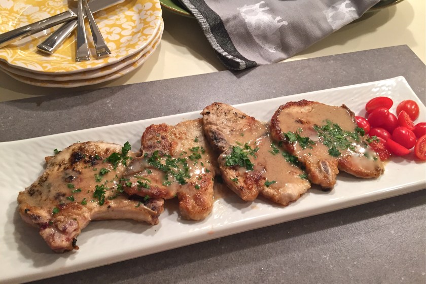 Thin Pork Chops with Buttermilk Gravy